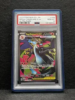 2025 Pokemon Phantasmal Flames Mega Charizard X Ex Ultra Rare 109/094 PSA 10 - Image 1
