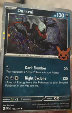 *Double SWIRLS* Pokemon TCG - Darkrai Trick or Trade 2024 cosmos holo 136/197 - Image 1