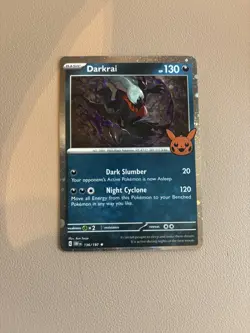 *Double SWIRLS* Pokemon TCG - Darkrai Trick or Trade 2024 cosmos holo 136/197 - Image 3