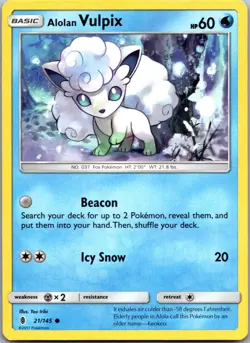 Alolan Vulpix 21/145 Common Guardians Rising Pokemon Near Mint - Image 1