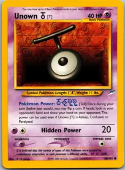 Unown [T] 88/105 Common Neo Destiny Pokemon Near Mint - Image 1