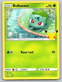Bulbasaur 001/025 Promo McDonald's 25th Anniversary Promos Pokemon Near Mint - Image 1