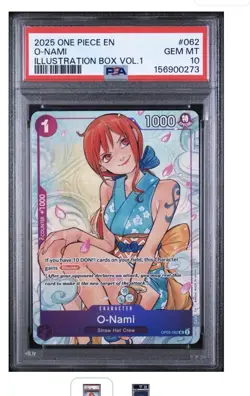 O-Nami Illustration Box Vol.1 OP05-062 One Piece Promos English PSA 10 Nami - Image 1