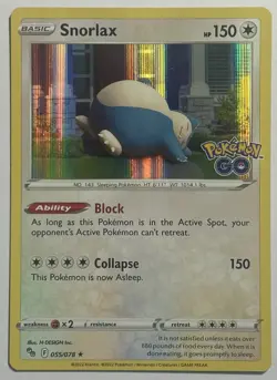 Snorlax 055/078 (NM) Holo Rare Sword & Shield: Pokemon Go 2021 Pokemon Card - Image 1