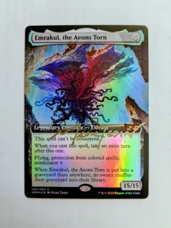 MTG FOIL BORDERLESS Emrakul, the Aeons Torn SIGNED IN GOLD BY MARK TEDIN - Image 1