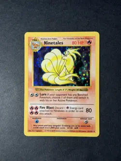 Pokemon Ninetales 12/102 Base Set Shadowless Holo Rare Black Flame - Image 1