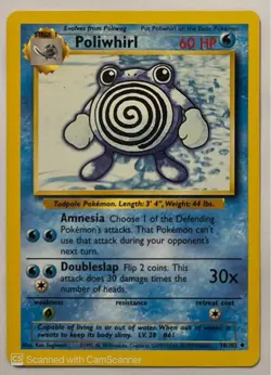Pokemon Poliwhirl 38/102 Base Set Regular Uncommon Stage 1 60HP English - Image 1