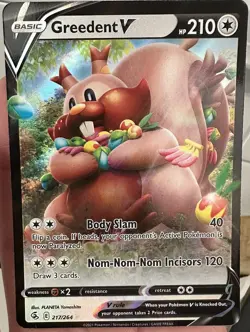 Greedent V 217/264 Ultra Rare Fusion Strike Pokemon TCG Near Mint - Image 1