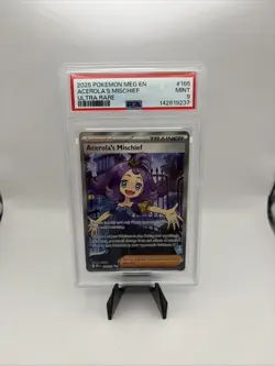 PSA 9 Acerola's Mischief Mega Evolution Ultra Rare #165 Mint Pokemon Card Rare - Image 1