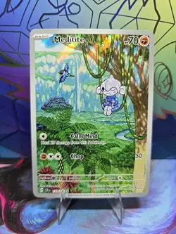 Meditite 153/142 Stellar Crown Illustration Rare Pokemon TCG Mint Condition - Image 1