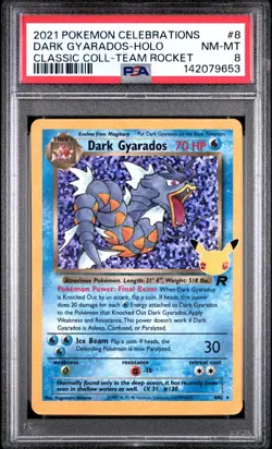 PSA 8 Dark Gyarados 8 Pokemon Celebrations Classic Collection Holo - Image 1