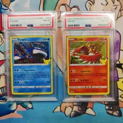 PSA 8 Ho-Oh 001 & Kyogre 003 Pokemon Celebrations Lot - Image 1
