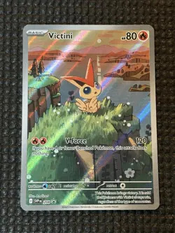 Pokemon TCG Victini SVP 208 Promo Illustration Rare NM - Image 1