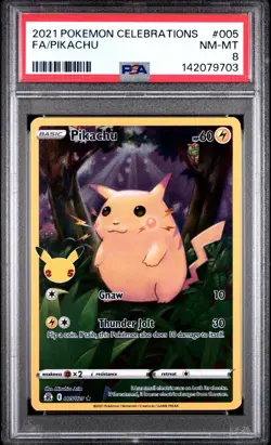 PSA 9 Pokemon Pikachu 005/025 Celebrations Full Art Holo Rare - Image 1