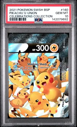 PSA 10 Pokemon Pikachu V-Union Celebrations Coll. Black Star Promo SWSH140 - Image 1