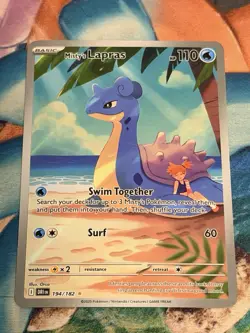Pokemon TCG Misty's Lapras Destined Rivals 194/182 Illustration Rare NM - Image 1