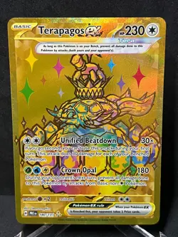 Pokemon Terapagos EX Full Art Hyper Rare Holo Prismatic Evolutions 180/131 - Image 1