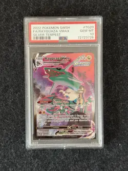2022 Pokemon TCG Rayquaza VMAX #TG20 Silver Tempest TG Full Art PSA 10 - Image 1