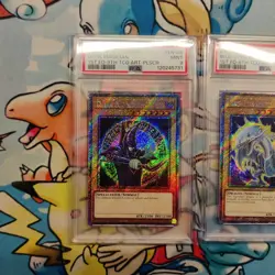 Yu-gi-oh! Stampede Blue Eyes, Magician Apprentice, Dark Magician 9th RA04 PSA 9s - Image 2