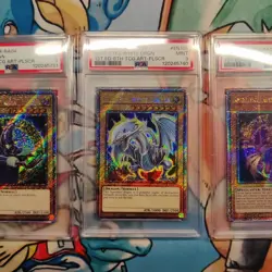 Yu-gi-oh! Stampede Blue Eyes, Magician Apprentice, Dark Magician 9th RA04 PSA 9s - Image 3