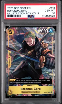 PSA 10 One Piece Roronoa Zoro Illustration Box Vol.3 Promos 113 English Gem Mint - Image 1