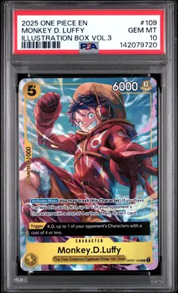 PSA 10 Monkey D. Luffy 2025 One Piece Promos Illustration Box Vol.3 #109 - Image 1