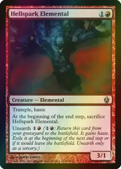 MTG Hellspark Elemental Foil ** Premium Deck Series: Fire and Lightning ** En - Image 1