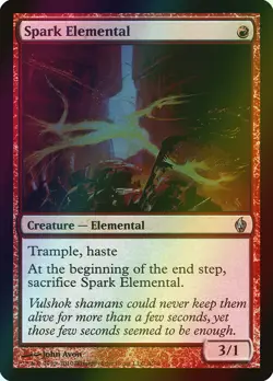 MTG Spark Elemental Foil ** Premium Deck Series: Fire and Lightning ** English - Image 1