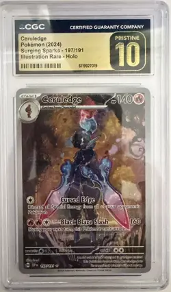 Ceruledge Pokemon Surging Sparks 197/191 Illustration Rare | CGC Pristine 10 - Image 3