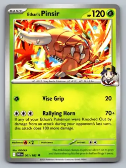 Pokemon TCG SV10: Destined Rivals Ethan's Pinsir 001/182 - Image 1