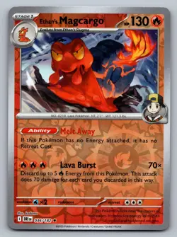 Pokemon TCG SV10: Destined Rivals Ethan's Magcargo 036/182 Reverse Holo - Image 1