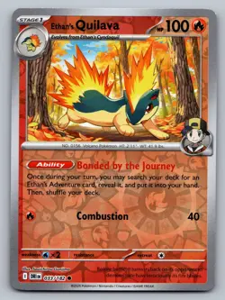 Pokemon TCG SV10: Destined Rivals Ethan's Quilava 033/182 Reverse Holo - Image 1