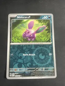 Nidoran M 032/165 Common 151 Pokemon Reverse Holo Near Mint - Image 1