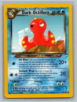 Dark Octillery 62/105 Common Neo Destiny Pokemon Unlimited Near Mint - Image 1