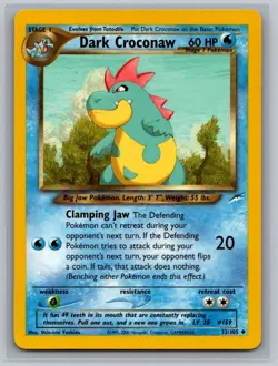 Dark Croconaw 32/105 Uncommon Neo Destiny Pokemon Unlimited Near Mint - Image 1