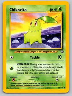 Chikorita 53/111 Common Neo Genesis Pokemon Unlimited Lightly Played - Image 1