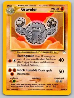 Graveler 30/64 Uncommon Neo Revelation Pokemon Unlimited Lightly Played - Image 1