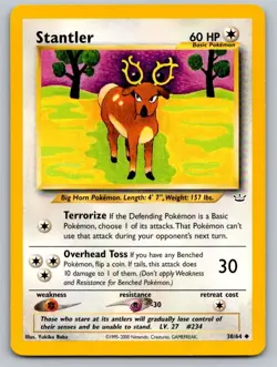 Stantler 38/64 Uncommon Neo Revelation Pokemon Unlimited Near Mint - Image 1