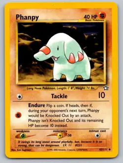 Phanpy 43/111 Uncommon Neo Genesis Pokemon Unlimited Lightly Played - Image 1