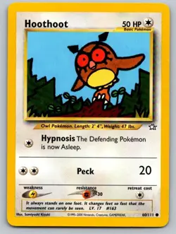 Hoothoot 60/111 Common Neo Genesis Pokemon Unlimited Lightly Played - Image 1