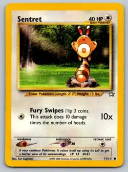 Sentret 71/111 Common Neo Genesis Pokemon Unlimited Lightly Played - Image 1