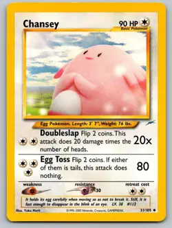 Chansey 31/105 Uncommon Neo Destiny Pokemon Unlimited Lightly Played - Image 1