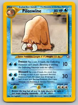 Piloswine 44/111 Uncommon Neo Genesis Pokemon Unlimited Lightly Played - Image 1