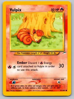 Vulpix 91/105 Common Neo Destiny Pokemon Unlimited Near Mint - Image 1