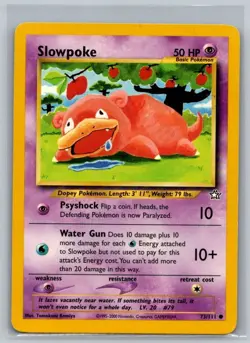 Slowpoke 73/111 Common Neo Genesis Pokemon Unlimited Lightly Played - Image 1