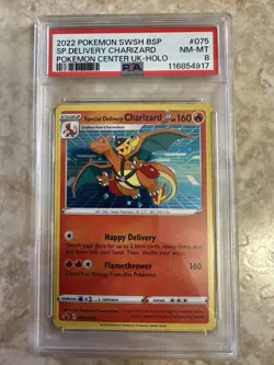 Pokemon Center UK Special Delivery Charizard Pikachu Holo SWIRL SWSH 072 PSA 8 - Image 3