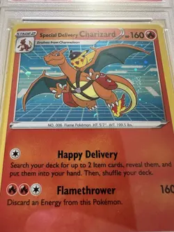 Pokemon Center UK Special Delivery Charizard Pikachu Holo SWIRL SWSH 072 PSA 8 - Image 4