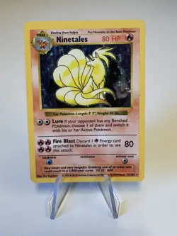 1999 Pokemon Base Set Shadowless Holo Ninetails # 12/102 WOTC Near mint/LP - Image 1