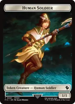 Human Soldier/Hero 0009 2-Sided 1&9 MTG FIC Token NP - Image 1