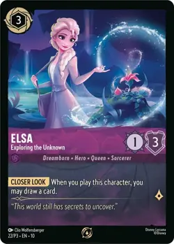 Disney Lorcana Elsa Exploring the Unknown 22/P3 Foil Promo Bring A Friend NM - Image 1